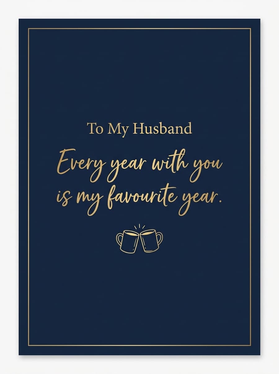 My Favourite Year Husband Anniversary Card: To My Husband Every year with you is my favourite year.