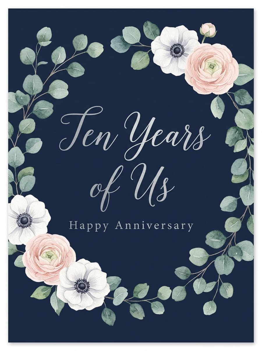 Ten Years Of Us Classic 10th Anniversary Card: Ten Years of Us Happy Anniversary