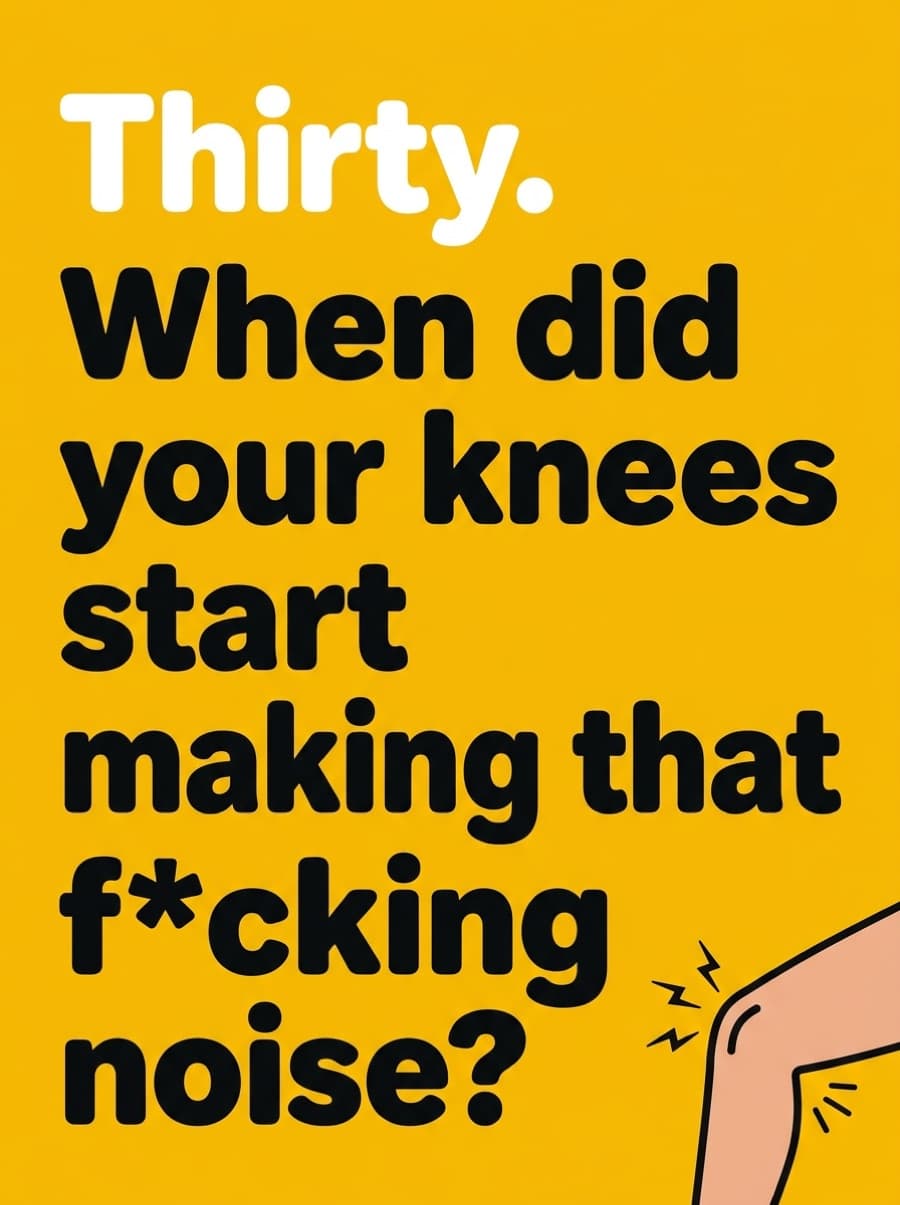 Your Knees Make A Noise Now 30th Birthday Card: Thirty. When did your knees start making that f*cking noise?