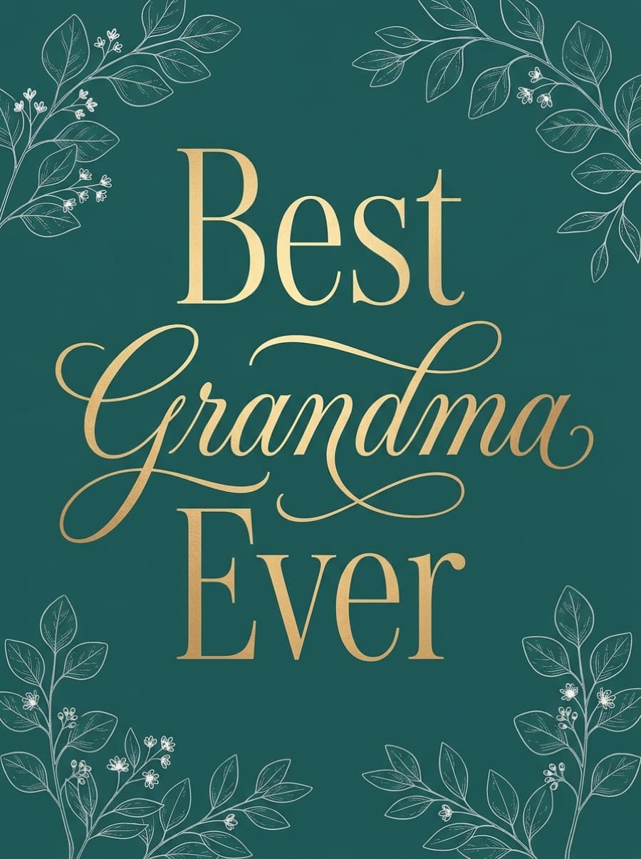 Best Grandma Ever Gold Lettering Birthday Card: Best Grandma Ever