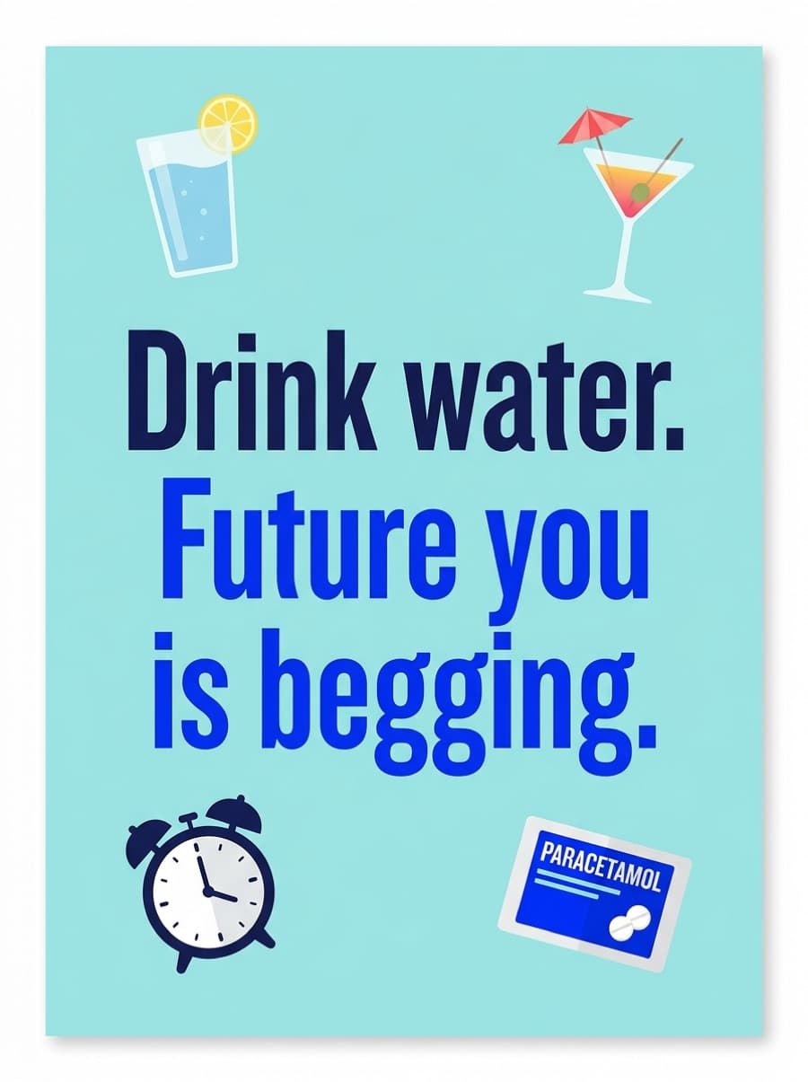 Drink Water Future You Is Begging Birthday Card: Drink water. Future you is begging.