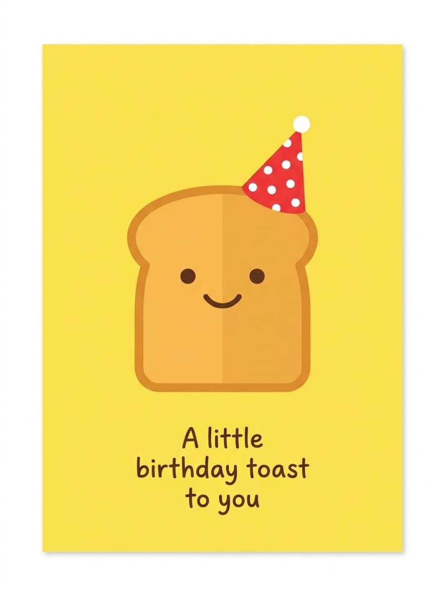 A Little Birthday Toast Illustrated Card: A little birthday toast to you