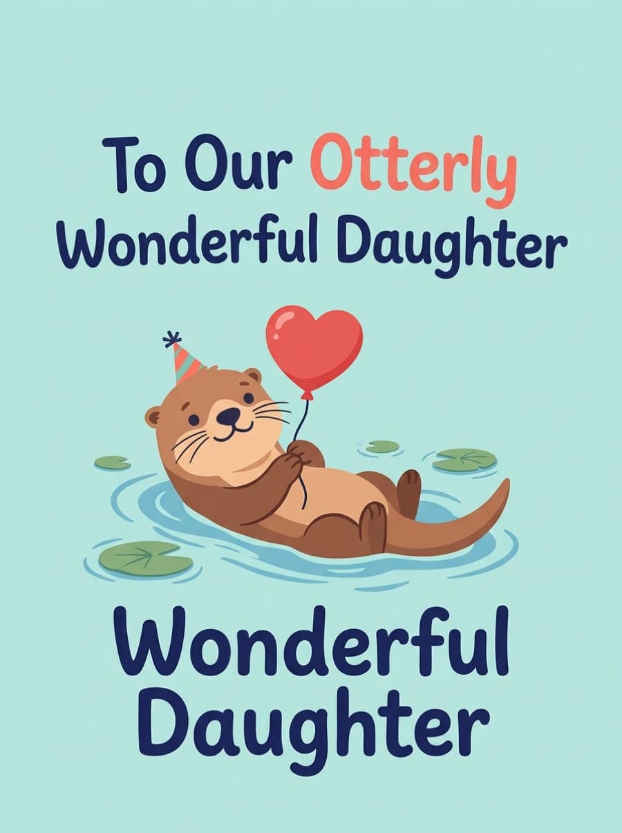 Otterly Wonderful Daughter Birthday Card: To Our Otterly Wonderful Daughter