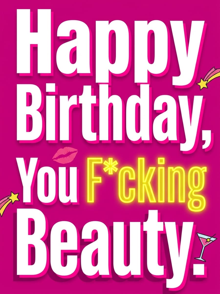 You F*cking Beauty Birthday Card: Happy Birthday, You F*cking Beauty.