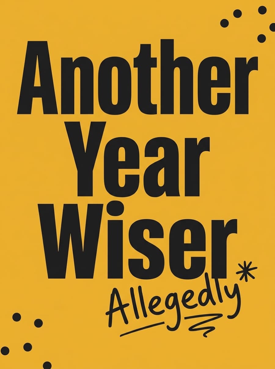Another Year Wiser Allegedly Birthday Card: Another Year Wiser Allegedly