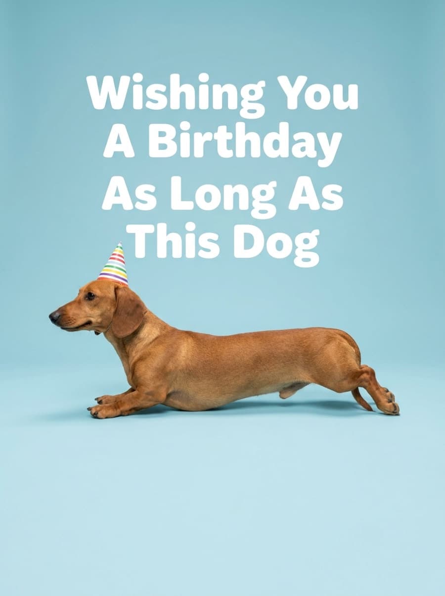 As Long As This Dog Sausage Dog Birthday Card: Wishing You A Birthday As Long As This Dog