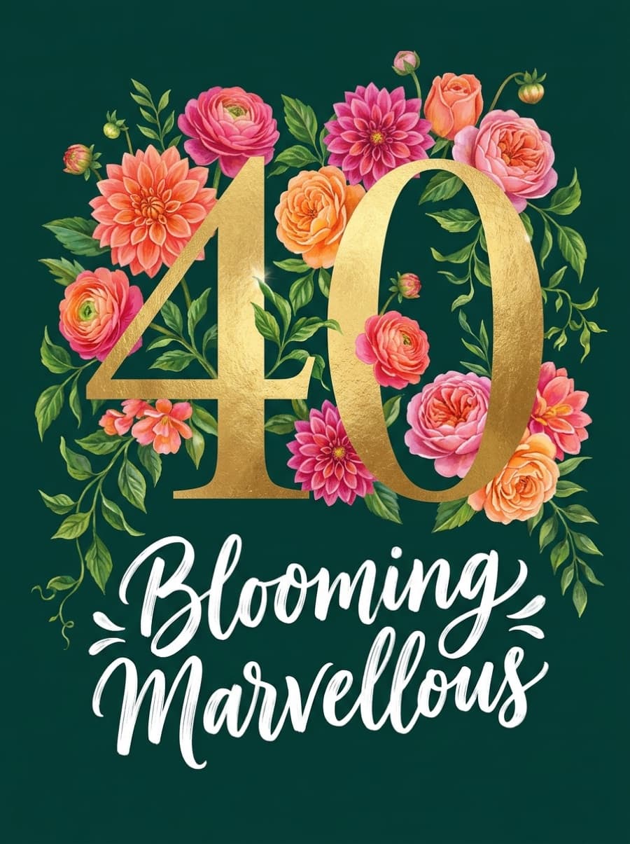 40 Blooming Marvellous Birthday Card: 40 Blooming Marvellous