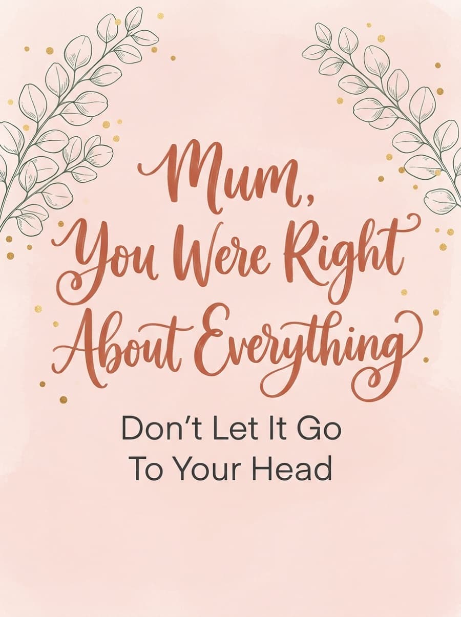 Mum You Were Right Birthday Card: Mum, You Were Right About Everything Don't Let It Go To Your Head