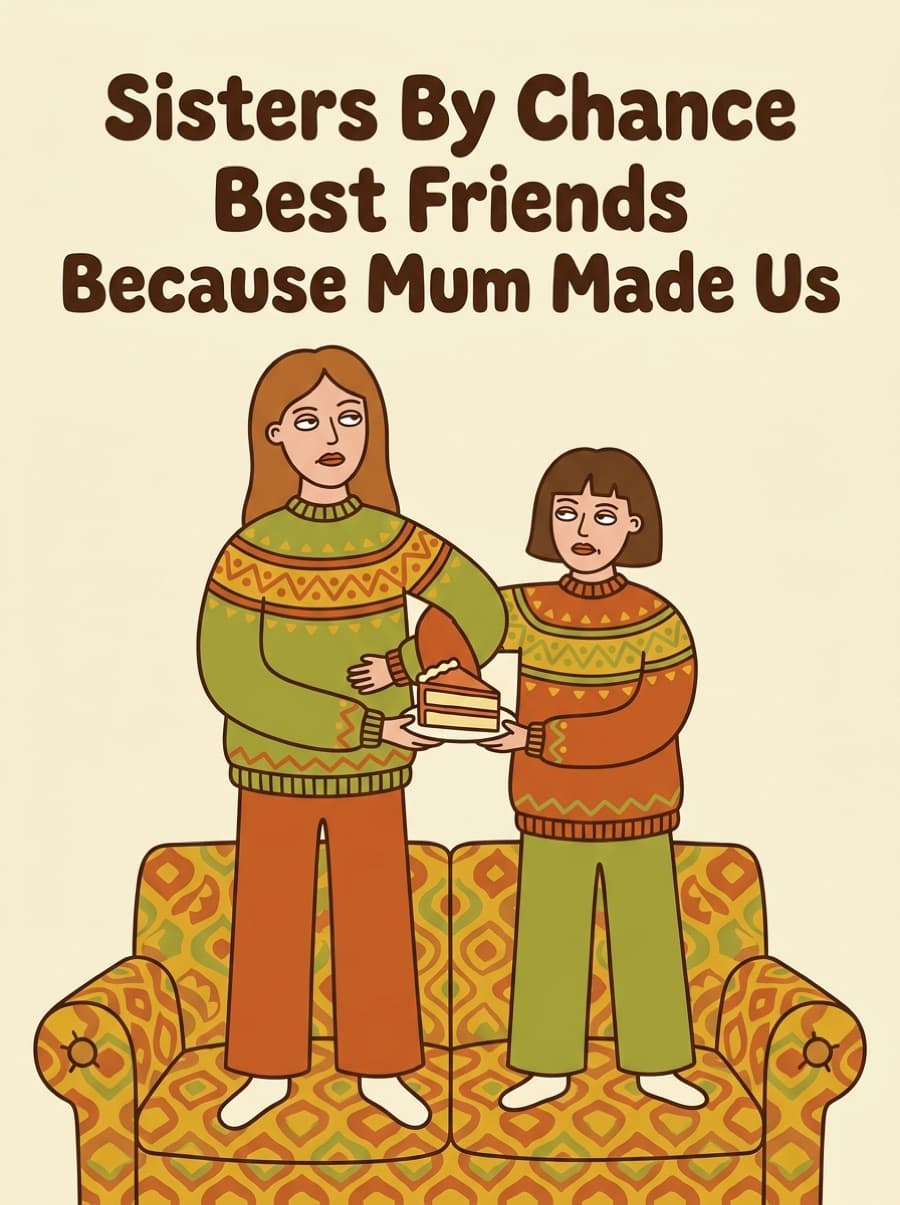 Sisters Because Mum Made Us Birthday Card: Sisters By Chance Best Friends Because Mum Made Us