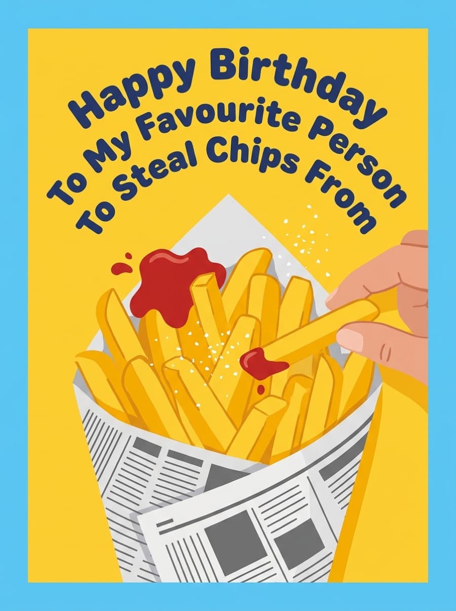 Favourite Person To Steal Chips From Birthday Card: Happy Birthday To My Favourite Person To Steal Chips From