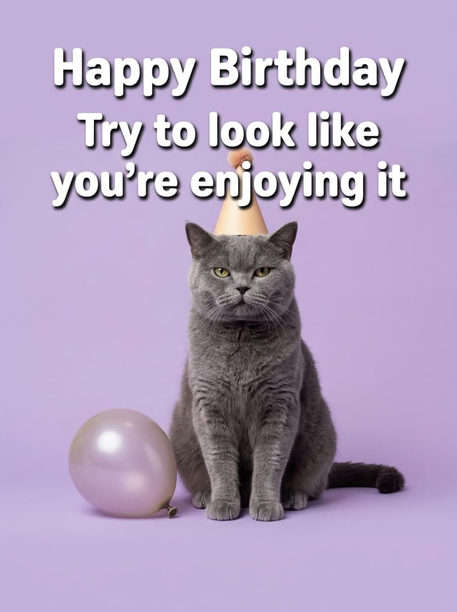 Try To Look Like You're Enjoying It Birthday Card: Happy Birthday Try to look like you're enjoying it