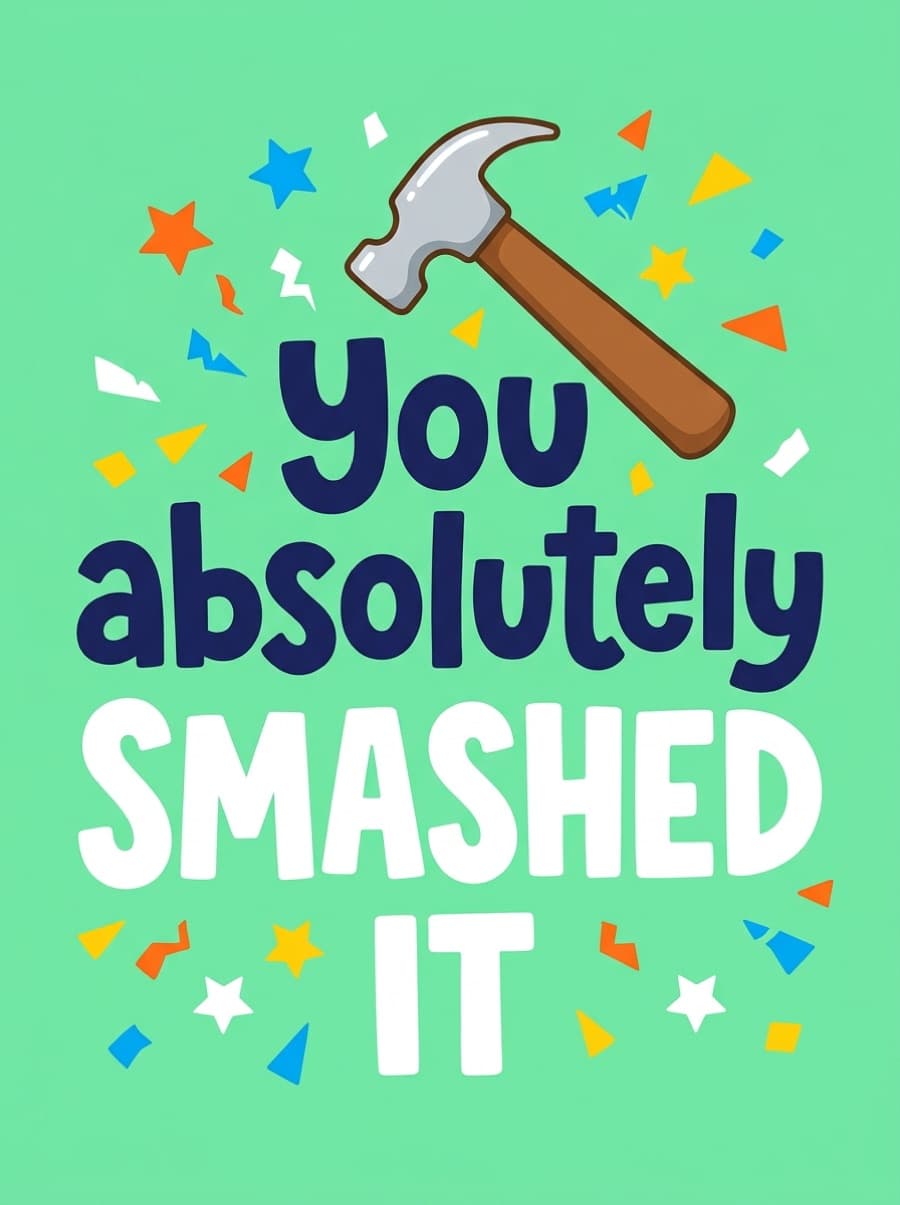 You Smashed It Congratulations Card: You absolutely SMASHED IT
