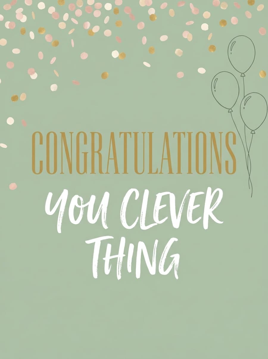 Classic You Clever Thing Congratulations Card: CONGRATULATIONS YOU CLEVER THING