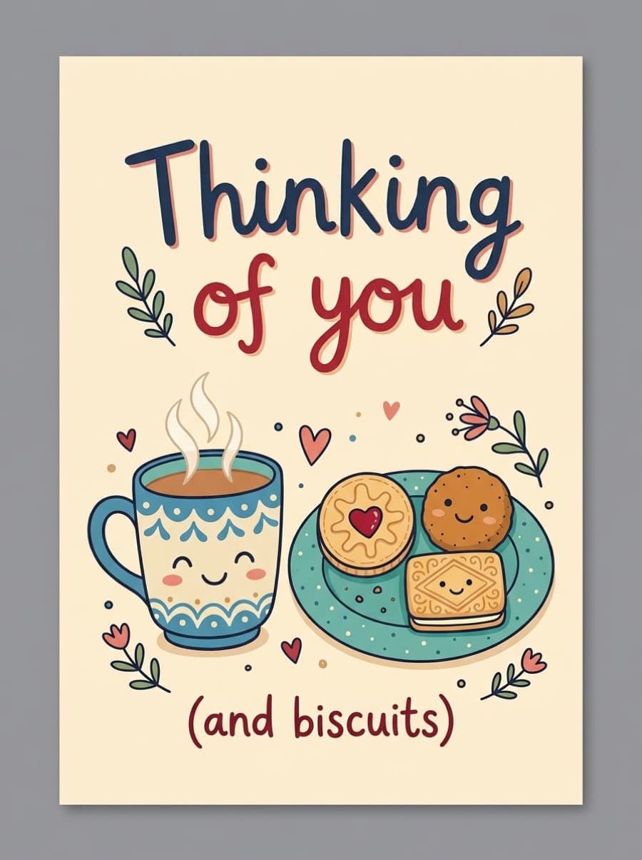 Thinking Of You And Biscuits Card: Thinking of you (and biscuits)