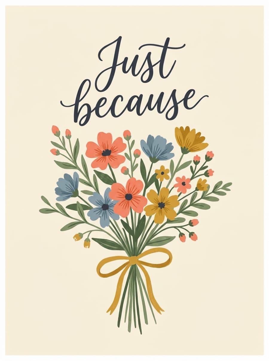 Just Because Wildflowers Card: Just because