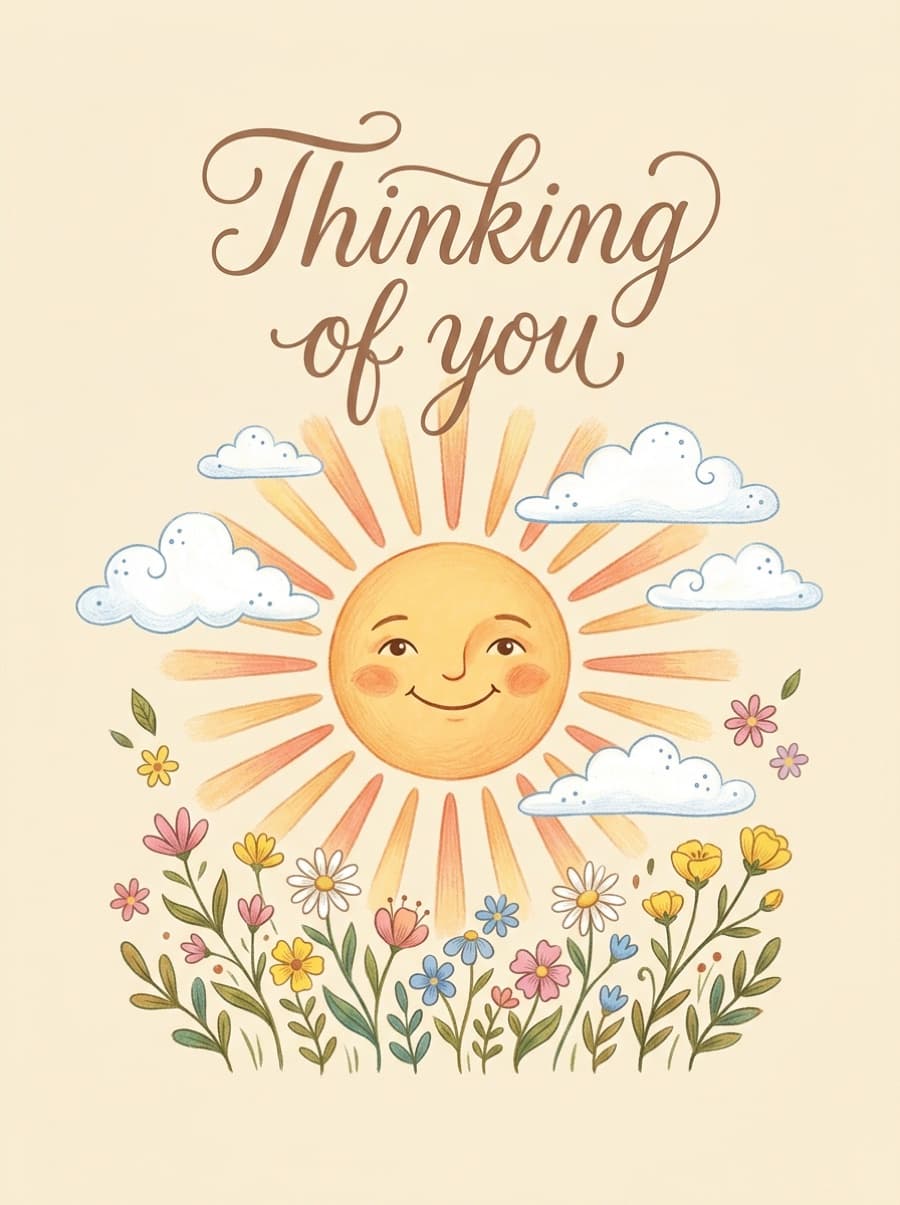 Thinking Of You Sunshine Card: Thinking of you