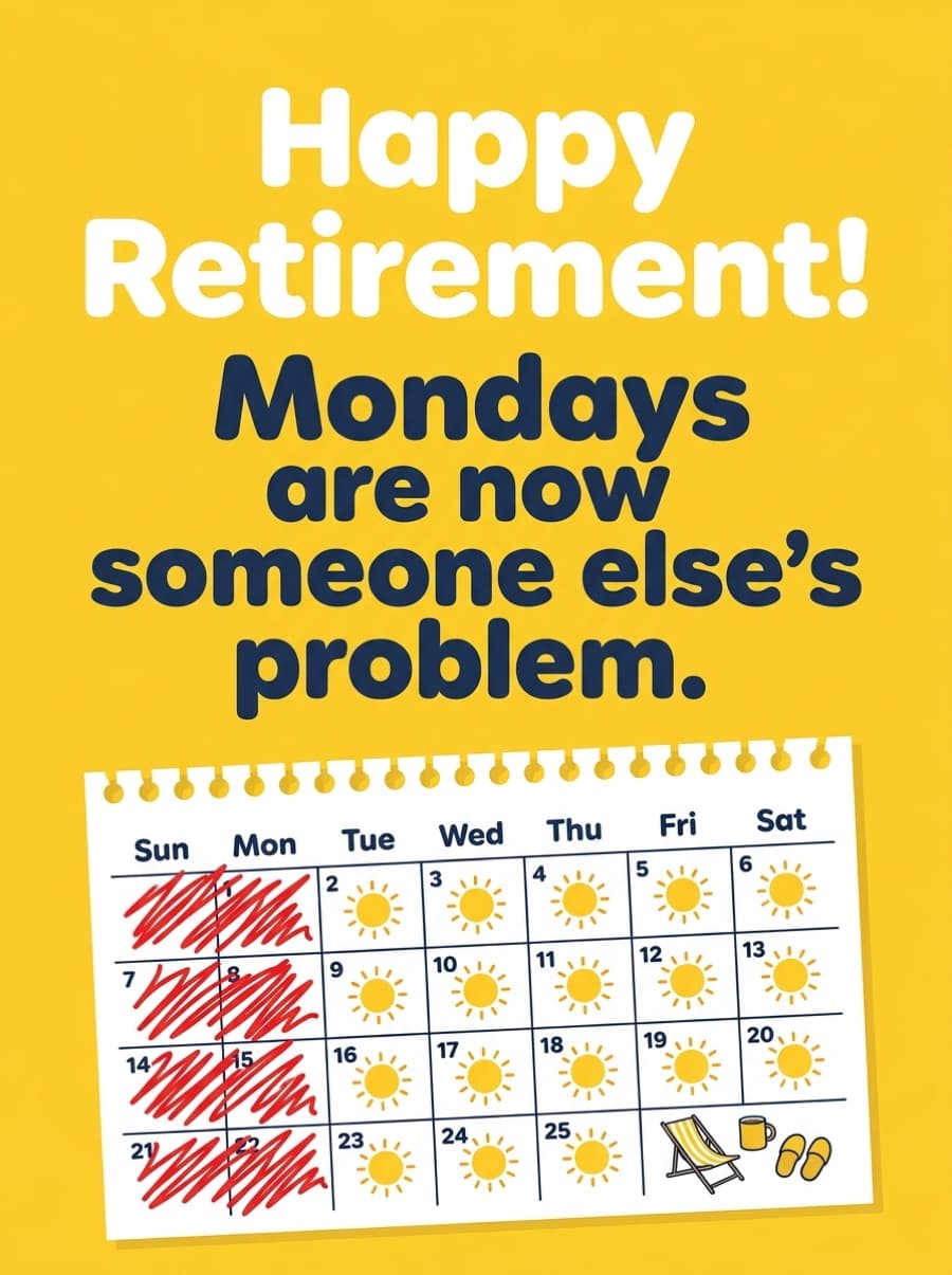 Mondays Are Someone Else's Problem Retirement Card: Happy Retirement! Mondays are now someone else's problem.