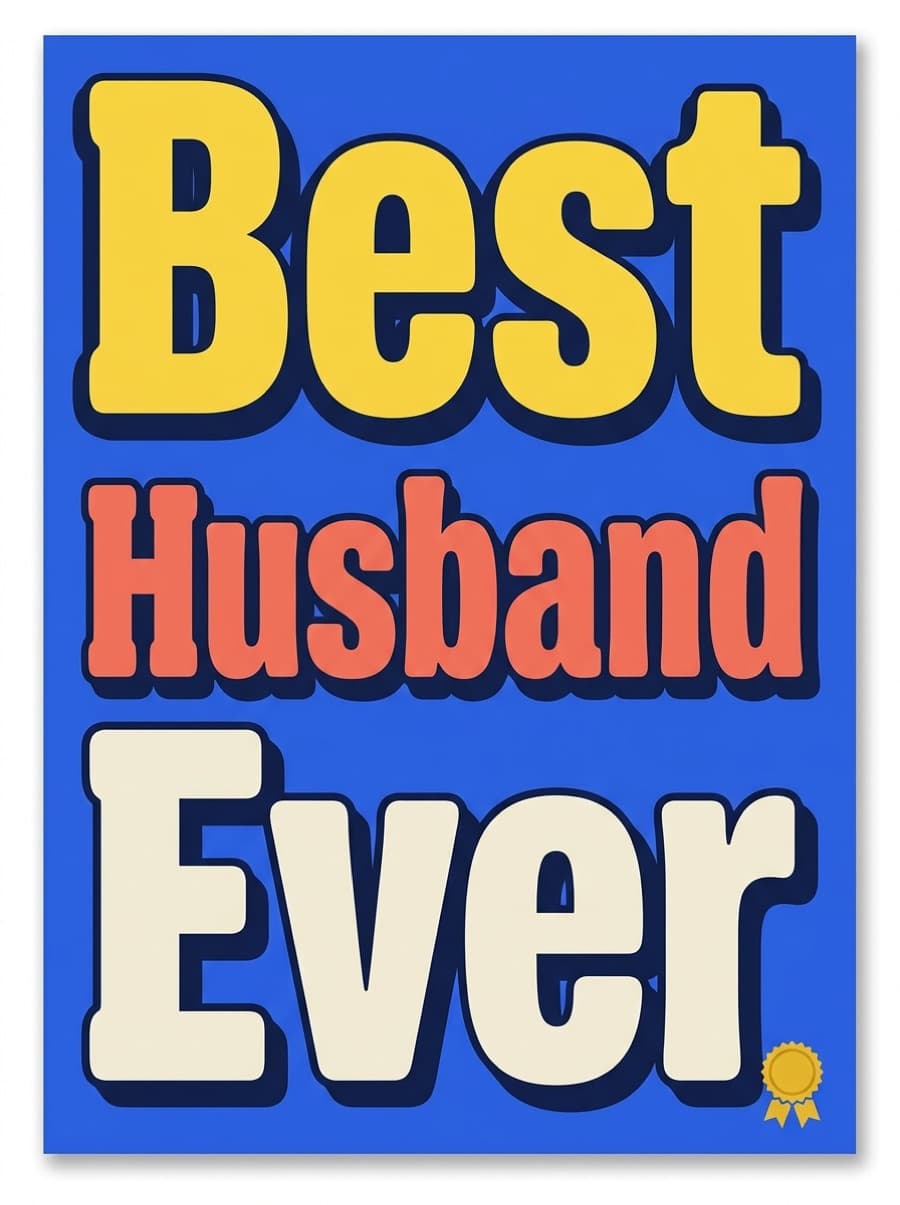 Best Husband Ever Chunky Lettering Love Card: Best Husband Ever