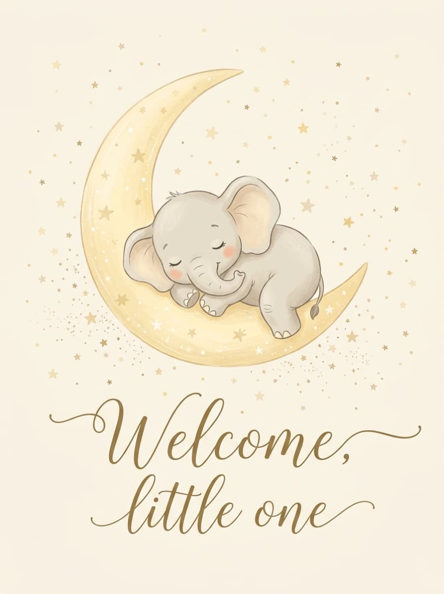 Welcome Little One New Baby Card: Welcome, little one