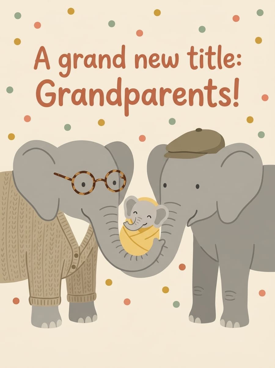 Grand New Title Grandparents New Baby Card: A grand new title: Grandparents!