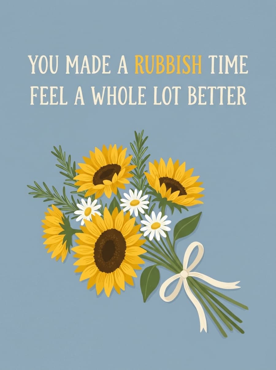 Classic Nurse Rubbish Time Thank You Card: YOU MADE A RUBBISH TIME FEEL A WHOLE LOT BETTER